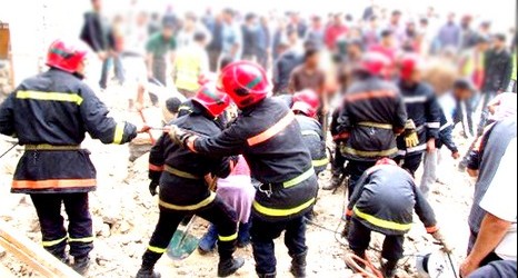 عمارة من خمس طوابق تنهار بالحي الحسني بفاس!
