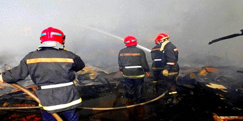 حريق مهول بمستودع سوق بمراكش بسبب تماس كهربائي