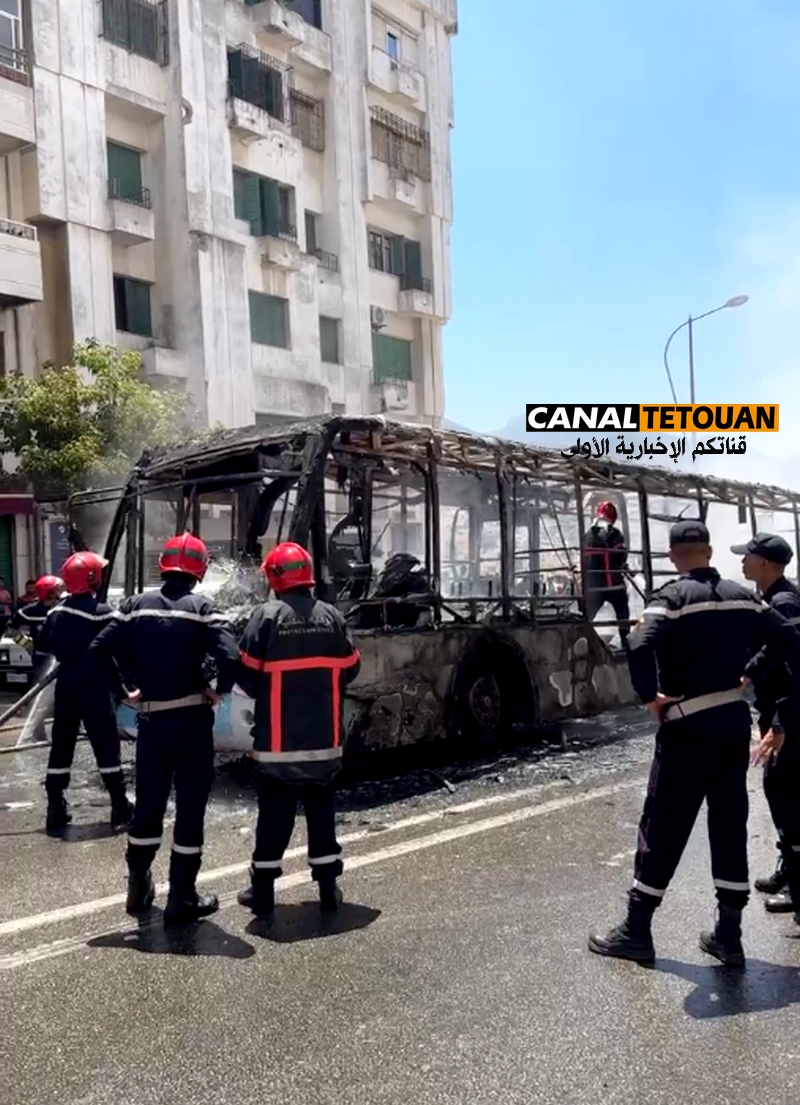 النيران تلتهم حافلة فيتاليس تطوان بالكامل ! (شاهد الصور)
